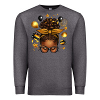 Charcoal Heather new year's eve afro messy bun Premium Sweatshirt - texasbilliewilder