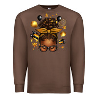 Chestnut new year's eve afro messy bun Premium Sweatshirt - texasbilliewilder