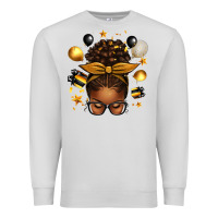 Dove Grey new year's eve afro messy bun Premium Sweatshirt - texasbilliewilder