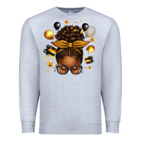 Heather Grey new year's eve afro messy bun Premium Sweatshirt - texasbilliewilder