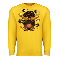 Lemon new year's eve afro messy bun Premium Sweatshirt - texasbilliewilder
