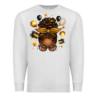Oatmeal Heather new year's eve afro messy bun Premium Sweatshirt - texasbilliewilder