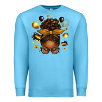 Ocean Blue new year's eve afro messy bun Premium Sweatshirt - texasbilliewilder