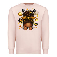 Pale Pink new year's eve afro messy bun Premium Sweatshirt - texasbilliewilder