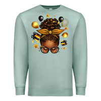 Seafoam new year's eve afro messy bun Premium Sweatshirt - texasbilliewilder