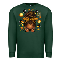 Sports Green new year's eve afro messy bun Premium Sweatshirt - texasbilliewilder
