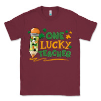 Burgundy one lucky teacher Classic Tee - MaliasSmallBusiness