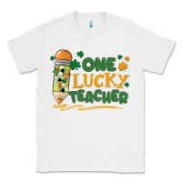 White one lucky teacher Classic Tee - MaliasSmallBusiness