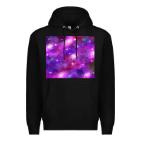 Black colorful abstract galaxy black and purple Premium Hoodie - TumblerDesignByShophia