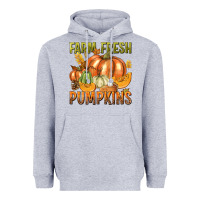 Heather Grey Farm Fresh Pumpkins Heavyweight Hoodie - texasbilliewilder