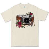 Bone floral feather vintage camera Premium Tee - FaDigitalArtStudio