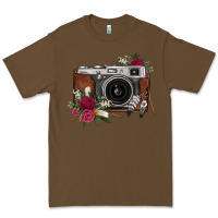Cacao floral feather vintage camera Premium Tee - FaDigitalArtStudio