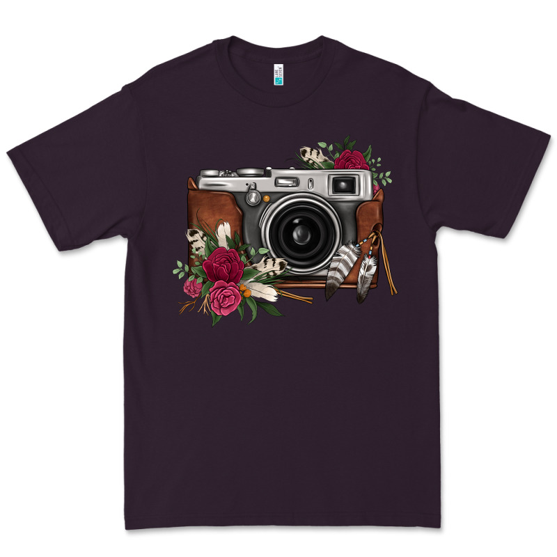 Floral Feather Vintage Camera Premium Tee by FaDigitalArtStudio | Teevron