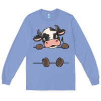Colony Blue custom cow Long Sleeve Tee - MaliasSmallBusiness