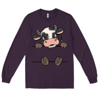 Plum custom cow Long Sleeve Tee - MaliasSmallBusiness