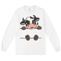 White custom cow Long Sleeve Tee - MaliasSmallBusiness