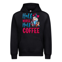 Black Half Nurse Half Coffee Urban Hoodie - FaDigitalArtStudio