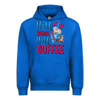 Cobalt Half Nurse Half Coffee Urban Hoodie - FaDigitalArtStudio