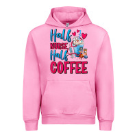 Fuchsia Pink Half Nurse Half Coffee Urban Hoodie - FaDigitalArtStudio