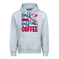 Heather Grey Half Nurse Half Coffee Urban Hoodie - FaDigitalArtStudio