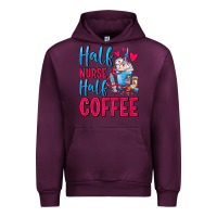 Mauve Wine Half Nurse Half Coffee Urban Hoodie - FaDigitalArtStudio