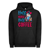Pigment Black Half Nurse Half Coffee Urban Hoodie - FaDigitalArtStudio