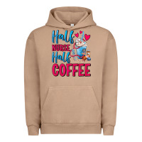 Pigment Burro Half Nurse Half Coffee Urban Hoodie - FaDigitalArtStudio