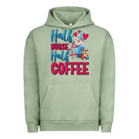 Pigment Oil Green Half Nurse Half Coffee Urban Hoodie - FaDigitalArtStudio