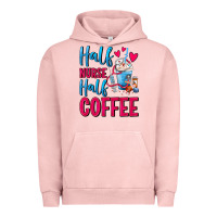 Pigment Salmon Half Nurse Half Coffee Urban Hoodie - FaDigitalArtStudio