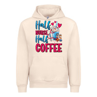 Sandshell Half Nurse Half Coffee Urban Hoodie - FaDigitalArtStudio