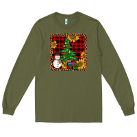 Army Green snowman trees coaster Long Sleeve Tee - JahusDesignShop