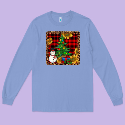 Snowman Trees Coaster Long Sleeve Tee Designed By Jahusdesignshop