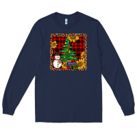Navy snowman trees coaster Long Sleeve Tee - JahusDesignShop