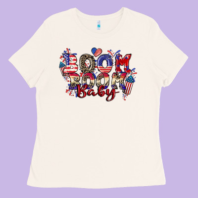 Boom Boom Baby 4th Of July Ladies Tee Designed By Cowgirlartshop