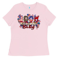 Bubblegum Pink Boom boom baby 4th of july Ladies Tee - CowGirlArtShop