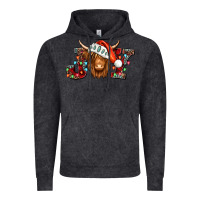 Vintage Black joy christmas shaggy cow Vintage Hoodie - Jasminsmagicworld