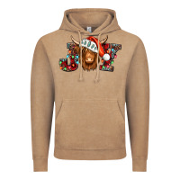 Vintage Coffee joy christmas shaggy cow Vintage Hoodie - Jasminsmagicworld