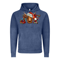 Vintage Denim joy christmas shaggy cow Vintage Hoodie - Jasminsmagicworld