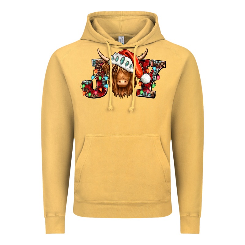 Joy Christmas Shaggy Cow Vintage Hoodie by Jasminsmagicworld | Teevron