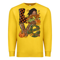 Lemon Love Fall with afro woman Premium Sweatshirt - NancyCooperArtShop