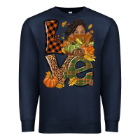 Navy Love Fall with afro woman Premium Sweatshirt - NancyCooperArtShop
