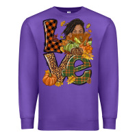 Purple Love Fall with afro woman Premium Sweatshirt - NancyCooperArtShop