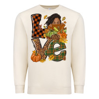 Sandshell Love Fall with afro woman Premium Sweatshirt - NancyCooperArtShop