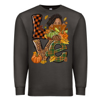 Smoke Love Fall with afro woman Premium Sweatshirt - NancyCooperArtShop