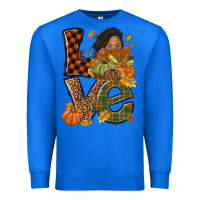 True Royal Love Fall with afro woman Premium Sweatshirt - NancyCooperArtShop