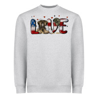 Heather Grey love army Heavyweight Sweatshirt - MaliasSmallBusiness