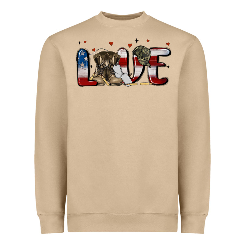 Love Army Heavyweight Sweatshirt by MaliasSmallBusiness | Teevron
