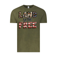 Vintage Olive Land of the free America western pattern Vintage Tee - Jasminsmagicworld