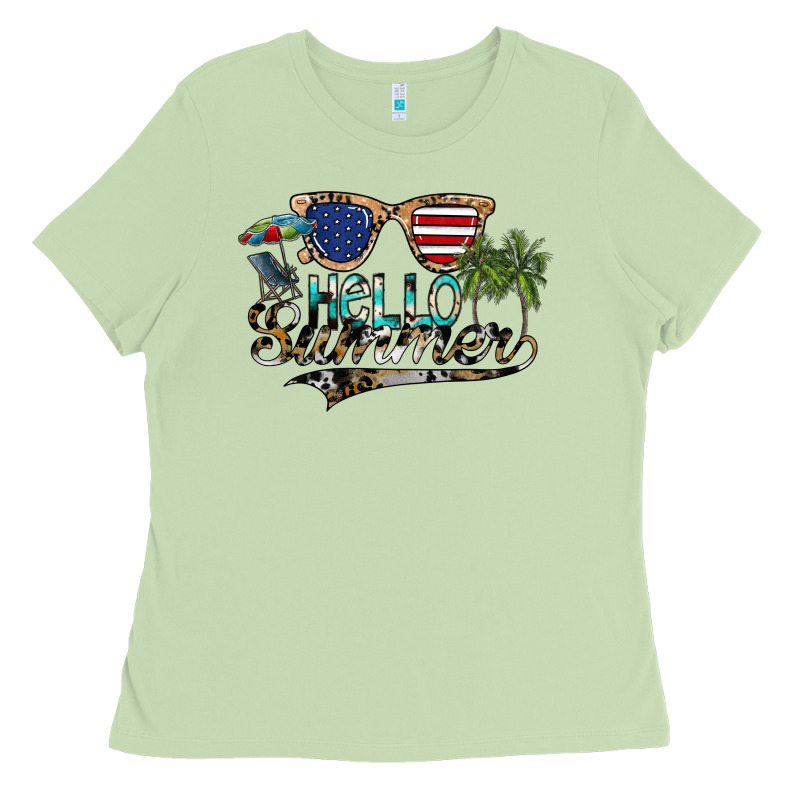 Hello Summer Ladies Tee by SublimationCraftShop | Teevron