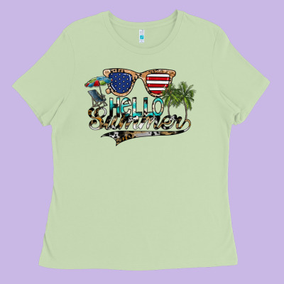 Hello Summer Ladies Tee Designed By Sublimationcraftshop